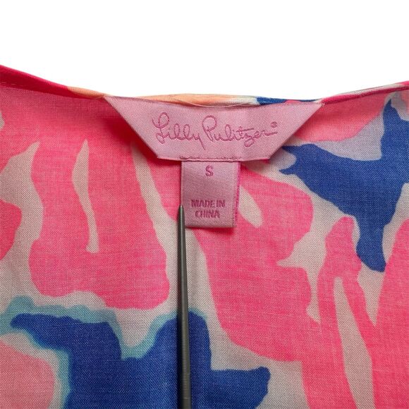 Lily Pulitzer Benicia In Playa Hermosa Tunic Dress Cold Shoulder Size S Resort - Picture 7 of 12